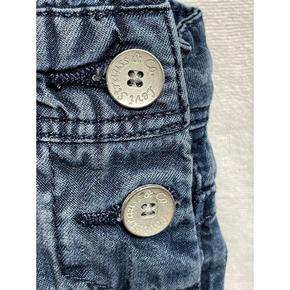 Levi’s Strauss & Co. girls overalls bibs cuffed gathered ankle 8 REG blue jean‎ - Picture 8 of 8